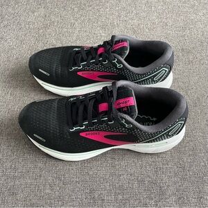 Brooks Women's Ghost 14 Black and Pink Athletic Shoes